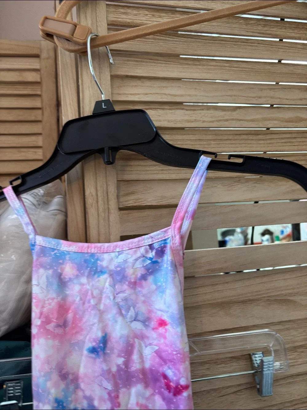 Girls' Pastel Butterfly One-Piece Swimsuit- Pink & Blue 140 10 NWOT